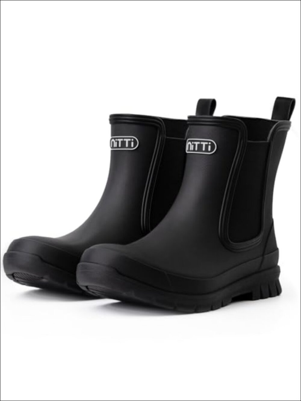 Women's Waterproof Rubber Ankle Rain Boots Chelsea Garden Pull-On
